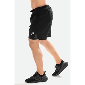 fuaark double layer 2 in 1 sports shorts with inner tights for men gym tight short with pocket