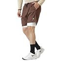 FUAARK Double Layer 2 in 1 Sports Shorts with Inner Tights for Men Gym Tight Short with Pocket
