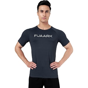 FUAARK Mens Aura Textured Round Neck Regular
