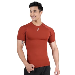 fuaark men39s half sleeve compression t-shirt - athletic base layer for fitness
