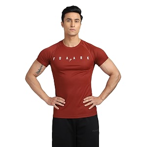 FUAARK Mens Round Neck Slim fit Gym