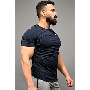FUAARK Mens Round Neck Slim Fit Gym