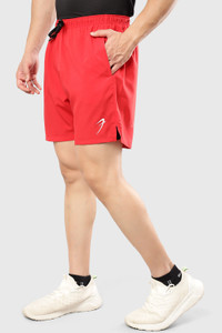 FuaarK Solid Men Red Black Sports Shorts