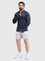 FuaarK Solid Men Zip Neck Grey T-Shirt