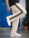 FUBACK Men Solid Beige Track Pants