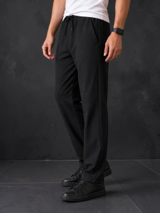 FUBACK Straight Fit Men Black Trousers