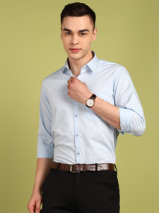 FUBAR Men Slim Fit Solid Spread Collar