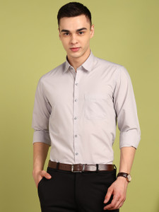 FUBAR Men Slim Fit Solid Spread Collar