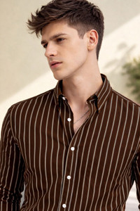 FUBAR Men Slim Fit Striped Casual Shirt