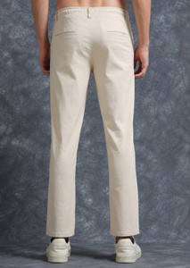 FUBAR Slim Fit Men Cream Trousers
