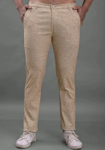 fubar slim fit men gold trousers