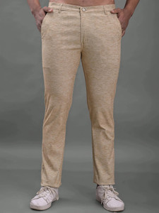 fubar slim fit men gold trousers