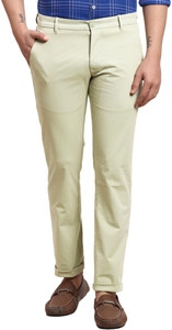 fubar slim fit men light green trousers