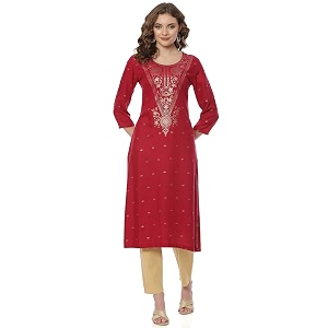 Fuchsia Liva Straight Kurta