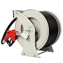 Fuel Hose Reel 1" x 50', Retractable Diesel Hose with Fueling Nozzle