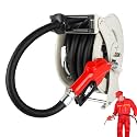 Fuel Hose Reel 1" x 33Ft, Retractable Ratchet Reel with Fueling Nozzle