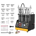 Fuel Injector Cleaner and Tester Machine, 6 Cylinder Fuel System Injection Cleaning Tester with Cleaning Fluid Heating, 3 Cleaning & 10 Testing Functions for GDl,EFI,FSI,12V/70V/120V Option