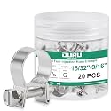OURU 20PCS Fuel Line Clamp, Adjustable 15/32"-9/16" (12-14mm)