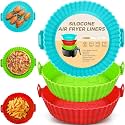 Fuelbyte 3 Pcs Silicone Air Fryer Accessories Set Includes Basket Bowl Baking Tray Air Fryer Liners Cake Moulds Tray Liner for Baking Roasting Frying