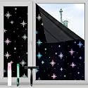 FuFin Total Blackout Window Film with Tools, Black Star 23.6"×78.7"