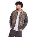 FUGAZEE Grey Denim Embroidery Harrington Jacket 