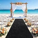 FUHSY Black Aisle Runner for Wedding Ceremony 2FTx15FT Party Carpet Rug Aisle Runner Velvet Aisle Runway for Events Aisle Floor Wedding Runner Prom Aisle Runner Outdoor Indoor Wedding Walkway Runner