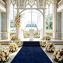 FUHSY Navy Blue Aisle Runner for Wedding Ceremony 3FTx15FT Velvet Wedding Aisle Runner Carpet Navy Polyester Linen Aisle Runner Outdoor Indoor Hallway Romantic Decorative Runner Rugs for Weddings