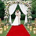 FUHSY Red Carpet Runner for Party Wedding Aisle Runner 4FT by 25FT Outdoor Wedding Aisle Floor Runner for Prom Velvet Red Runner Rug Aisle Runner Wedding Accessories Carpet Runway for Church Hallway