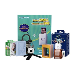 fujifilm instax camera pal buddy pack with 20 shots-white