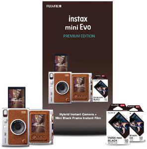 fujifilm instax instax mini evo premium edition instant camera brown