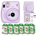 Fujifilm Instax Mini 11 Camera with Fujifilm Instant Mini Film (60 Sheets) Bundle with Deals Number One Accessories Including Carrying Case, Selfie Lens, Photo Album, Stickers (Lilac Purple)