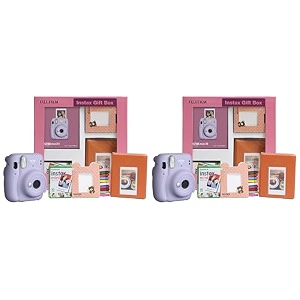 fujifilm instax mini 11 instant camera lilac purple gift box with 10 shots pack of 2