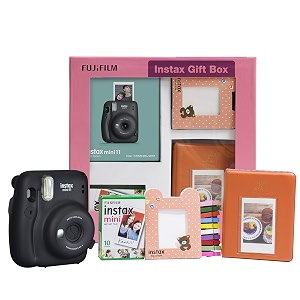 fujifilm instax mini 11 instant camera lilac purple gift box with 10 shots
