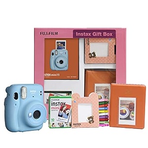 fujifilm instax mini 11 instant camera lilac purple gift box with 10 shots