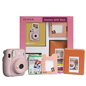 fujifilm instax mini 11 instant camera lilac purple gift box with 10 shots