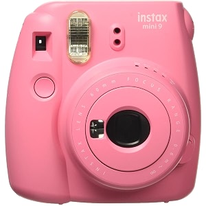 fujifilm instax mini 9 camera with 10 shots - flamingo pink