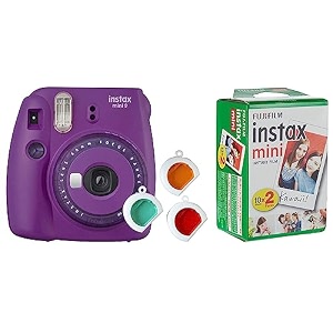 fujifilm instax mini 9 instantcamera clear purple amp fujifilm instax mini picture format film 20 shots