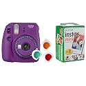 Fujifilm Instax Mini 9 Instant Camera (Clear Purple) &amp; Fujifilm Instax Mini Picture Format Film (20 Shots)