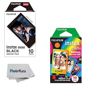 fujifilm instax mini rainbow instant film 10 sheets fujifilm instax mini black frame instant film 10 sheets