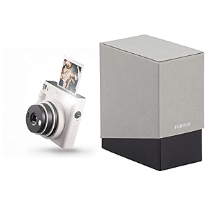 fujifilm instax square sq1 camera - chalk white with film box