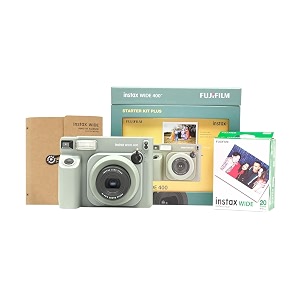 fujifilm instax wide 400 starter kit plus green - 20 shots