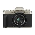 Fujifilm X-T200 24.2 MP Mirrorless Camera with XC 15-45 mm Lens (APS-C Sensor, Electronic Viewfinder, Vari-Angle LCD Touchscreen, Face/Eye AF, 4K Video Vlogging, Film Simulations) - Champagne Gold