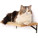 FUKUMARU Cat Wall Shelves, Walls Furniture with Sisal Mat, Solid Rubber Wood Floating Shelf, Kitten Window Perch for Sleeping, Playing and Scratching (M-Sisal Mat, 15.7" L x 10" W x 4.5" H)