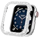 Full Bling Metal Case Cover for Apple Watch S11/10 42mm Women-Silver