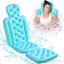 Full Body Bath Pillow for Bathtub, Thick Bathtub Cushion, Luxury Tub Pillow for Bath for Headrest Neck and Back Support Ocean Blue 56" x 16"