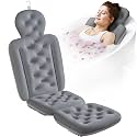 Full Body Bath Pillow for Bathtub, Thick Bathtub Cushion, Luxury Tub Pillow for Bath for Headrest Neck and Back Support Gray 51" x 16"