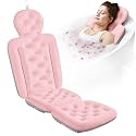 Full Body Bath Pillow for Bathtub, Thick Bathtub Cushion, Luxury Tub Pillow for Bath for Headrest Neck and Back Support Pink 51" x 16"