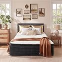 Full Boneless Bed Frame with Mattress, 16 Inch Memory Foam Mattress with Plush Fabric Upholstered Bed Frame Platform, No Assembly Required,Cool Night &amp; Relieve Pressure with Medium Support, Grey
