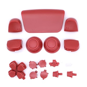 full buttons set for ps5 joysticks dpad r1 l1 r2 l2 direction key abxy buttons trigger button cap cover for sony playstion 5 ps5 bdm-010 game console red 2