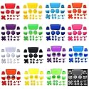 Full Buttons Set for PS5 Joysticks Dpad R1 L1 R2 L2 Direction Key ABXY Buttons Trigger Button Cap Cover for Sony Playstion 5 PS5 BDM-010 Game Console (Gray)